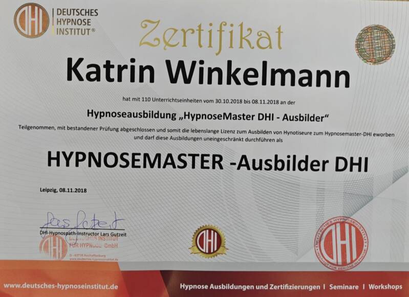 Zertifikat Katrin Winkelmann